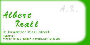 albert krall business card